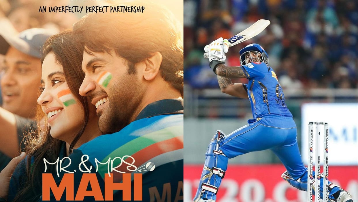 Janhvi Kapoor tried the scoop shot of cricketer surya kumar yadav in her movie Mr and Mrs Mahi rajkumar rao