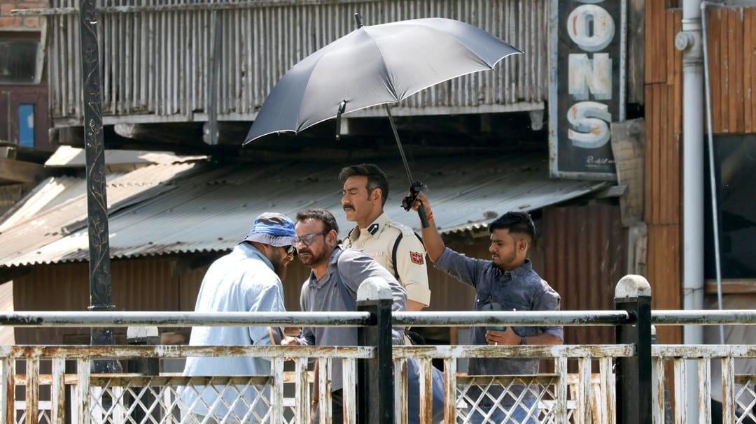 kashmir srinagar film shooting singham again ajay devgn jackie shroff shoot action scene rohit shetty
