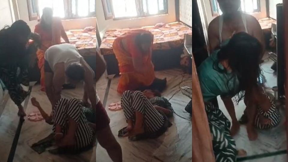 Husband kept making videos Mother-in-law and sister-in-law beating daughter-in-law screaming