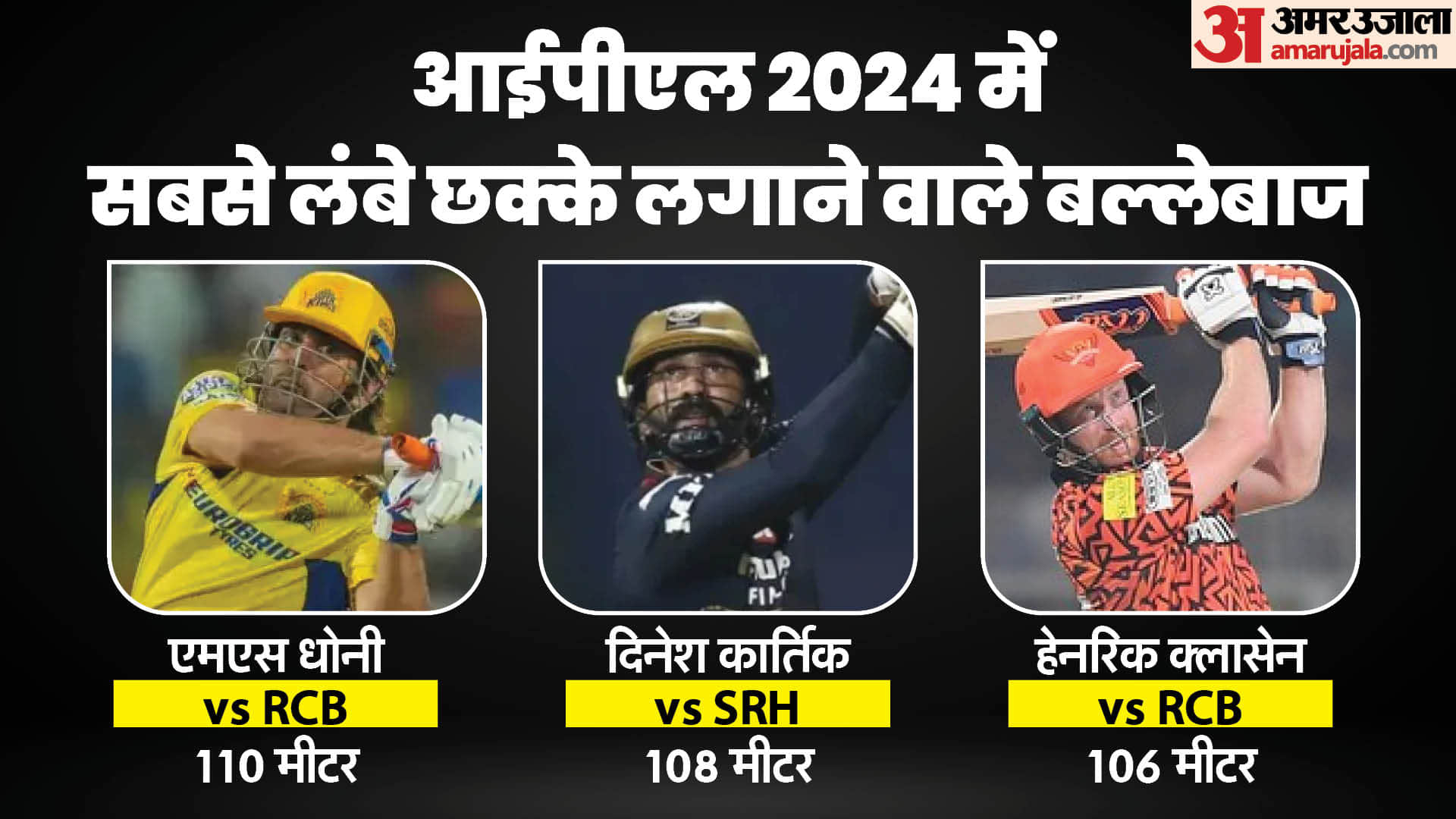Longest Sixes in IPL 2024 Video MS Dhoni Dinesh Karthik Six Distance Meter Record