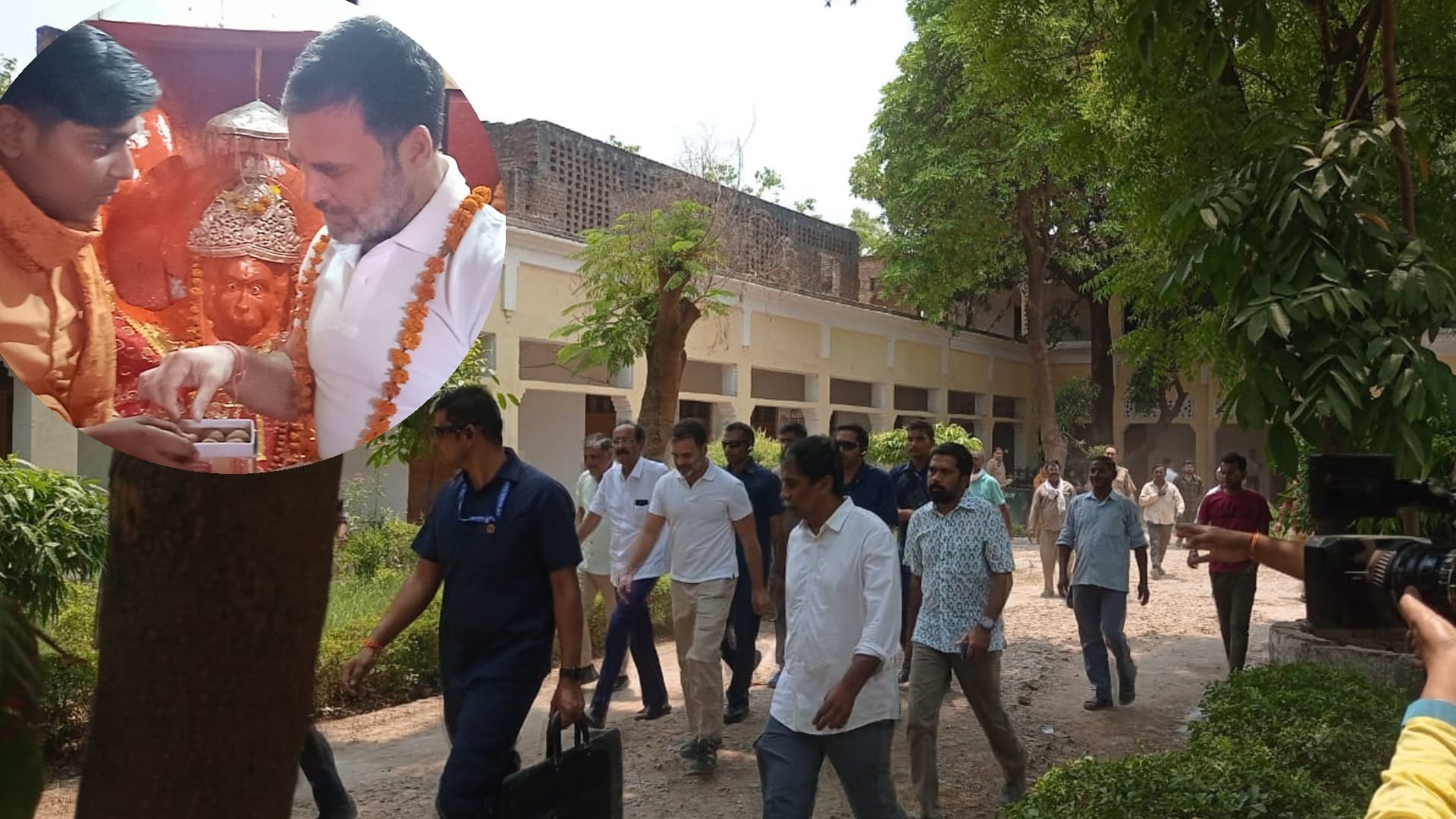 Rae Bareli: Rahul Gandhi arrived on the day of voting, inspected the booths, also took blessings of Bajrangbal