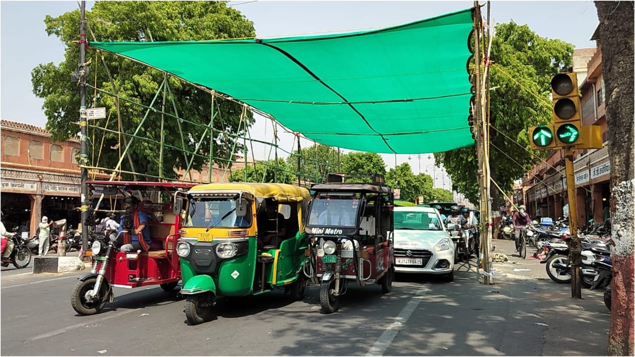 Trees Reduce Summer Temperatures Not Green Shed Install in Jaipur Intersection