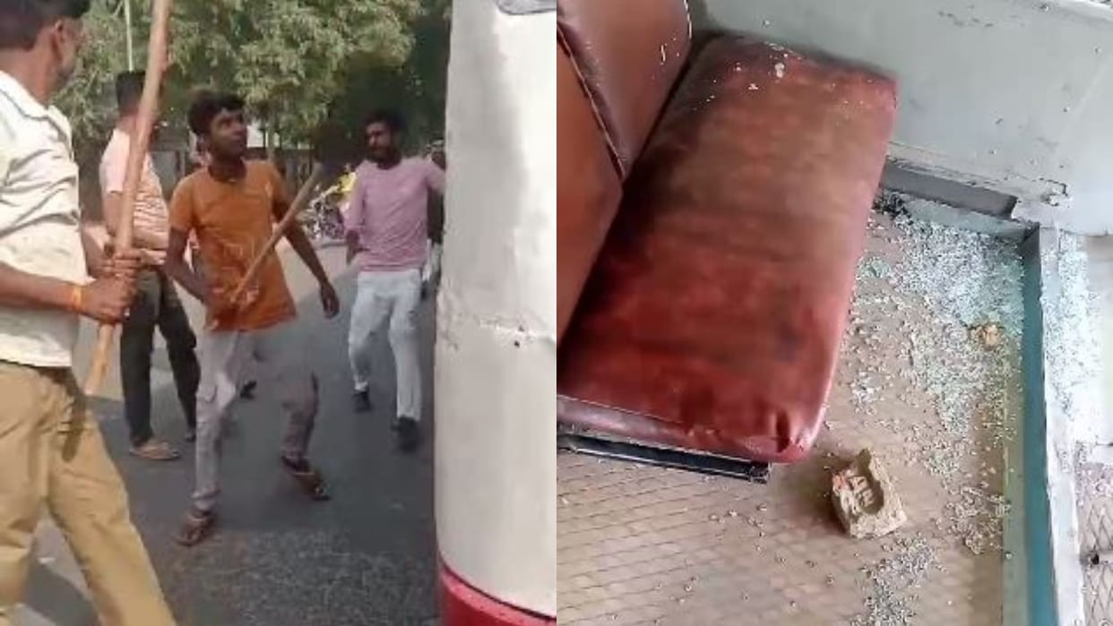 attackers beat up the roadways bus driver and pelted stones in Budaun