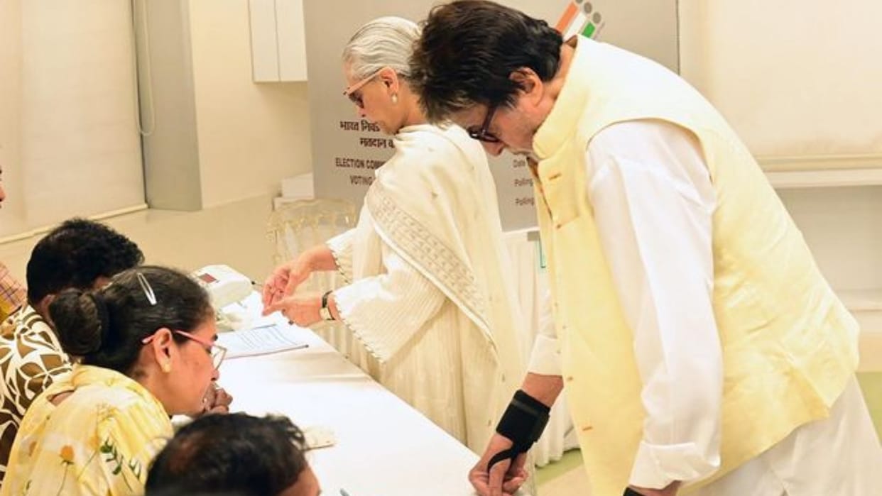 Amitabh Bachchan shares a picture with Jaya Bachchan from Lok Sabha Election 2024 reveals the meaning of vote