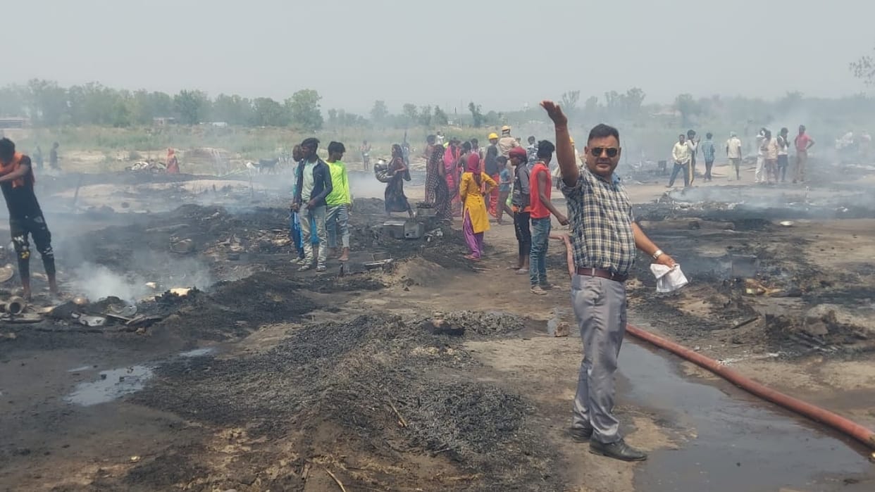 82 huts burnt in Ghaluwal Una 55 migrant families rendered homeless four injured