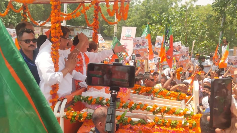 BJP President JP Nadda Road show in Rohtak all update