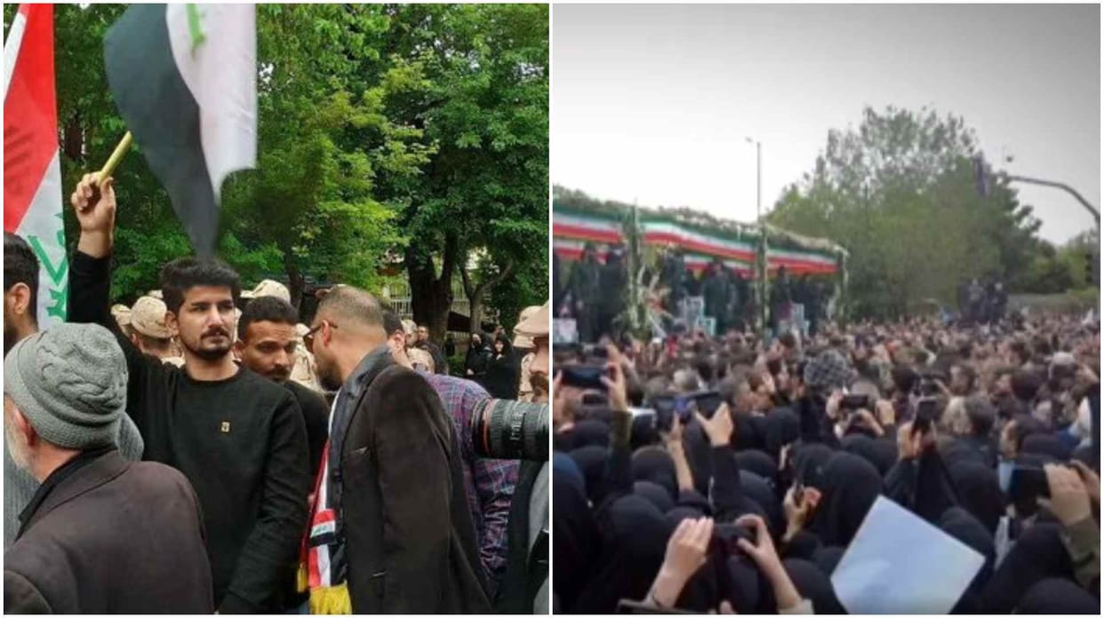 Helicopter crash news: Thousands Mourn Iranian President Raisi in Funeral Procession