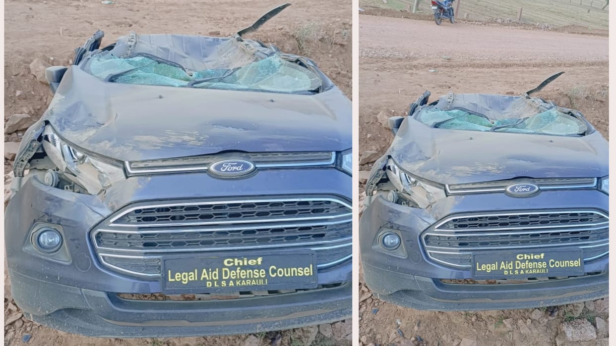 Bharatpur News: Speeding car went out of control and fell into a pit, one dead, two injured in the accident
