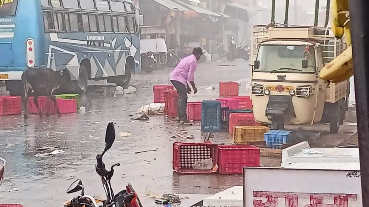 A strong storm in the evening showed a scene of devastation