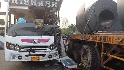 tourist bus collided with trolly in samrala