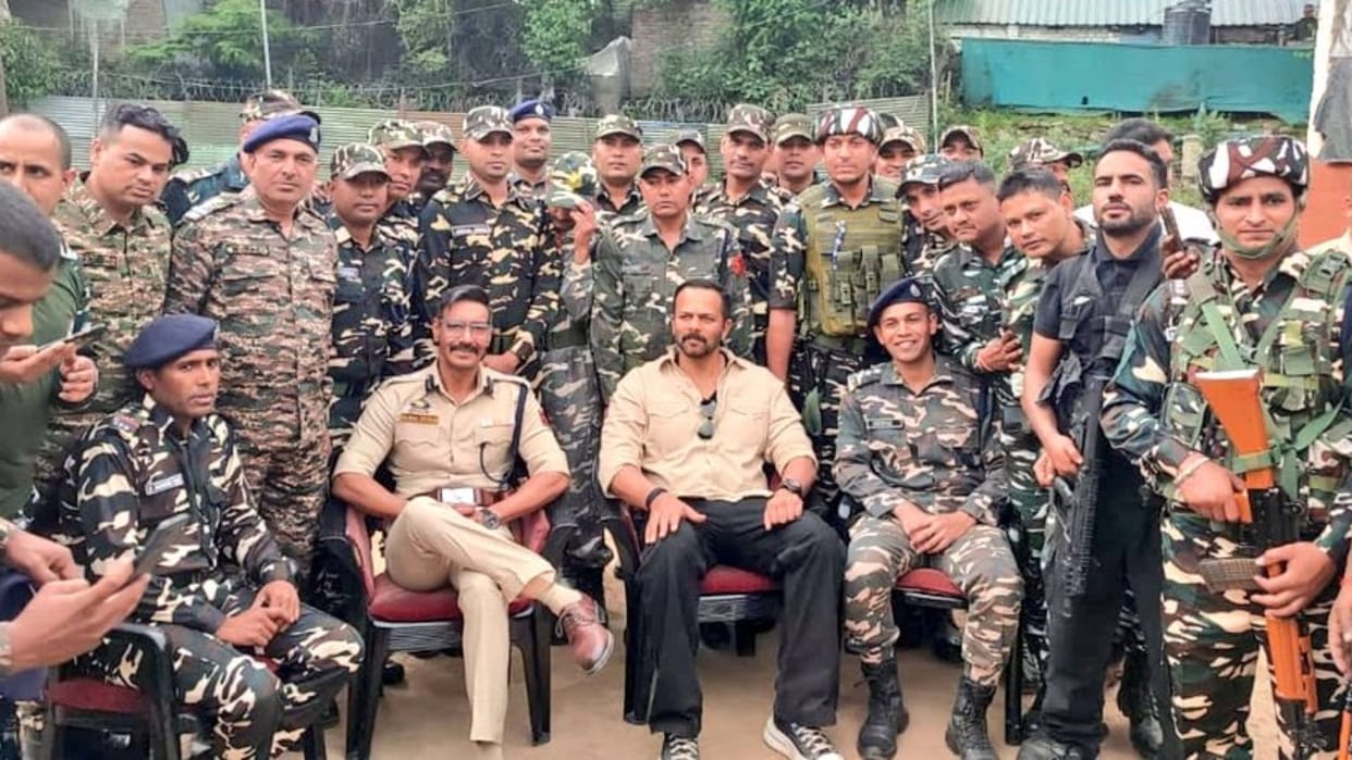 Singham Again actor ajay devgan and rohit shetty spend time with ssb in jammu and kashmir