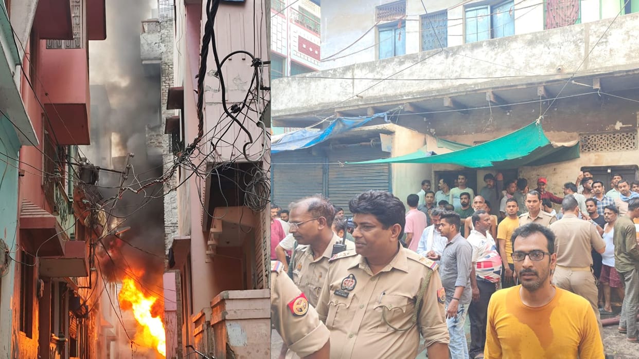 fire broke out near Bhuletan temple in Varanasi