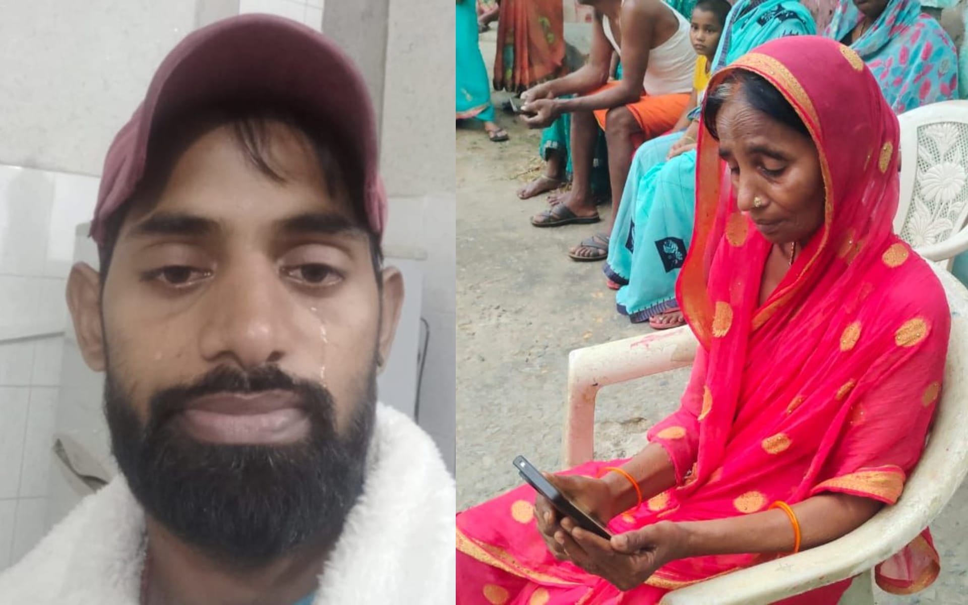 बेटे के आने का इंतजार करती मां।