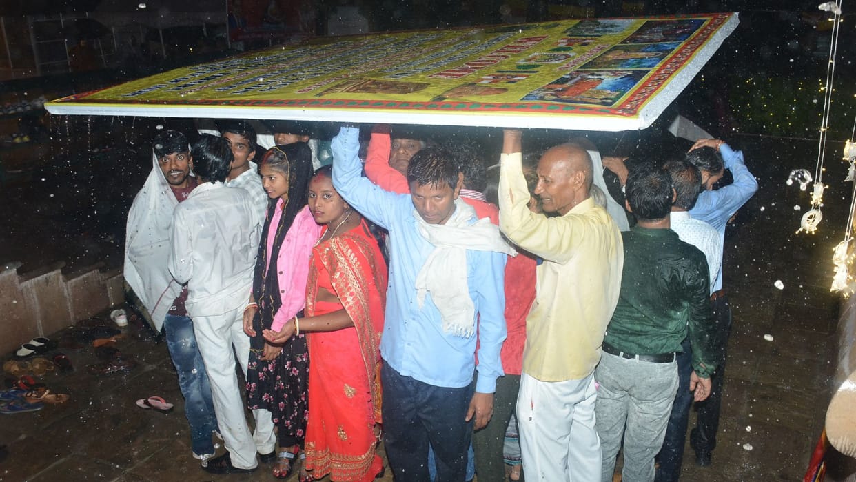 Changed weather clouds and rain provided relief from heat in varanasi