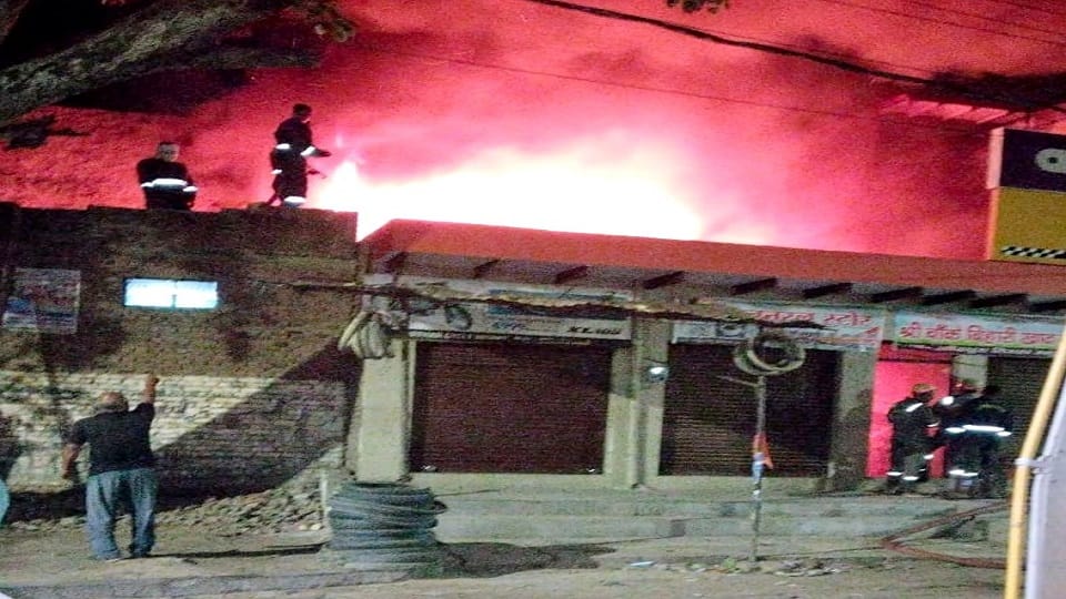 massive fire broke out in a tire and fertilizer-seed warehouse