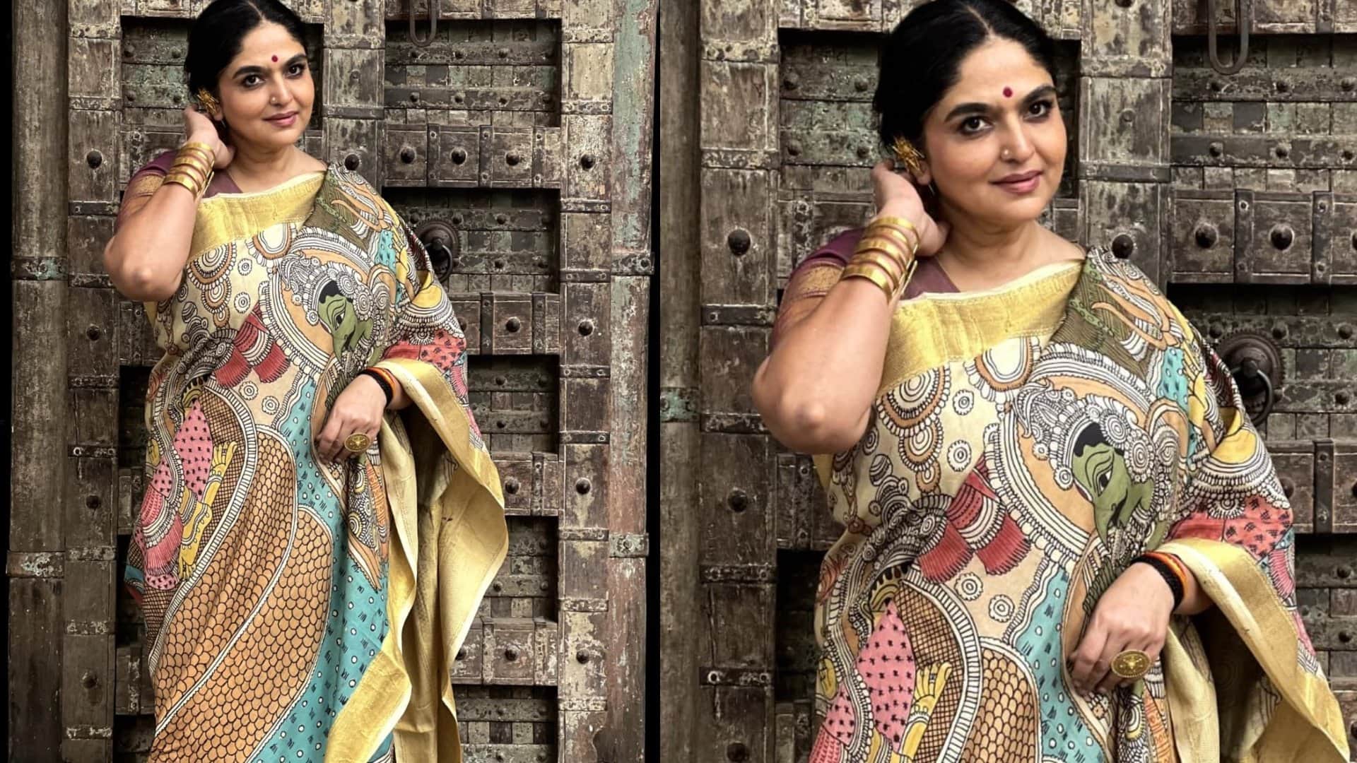 nita ambani wore Kalamkari Print dupatta specialty of original kalamkari print