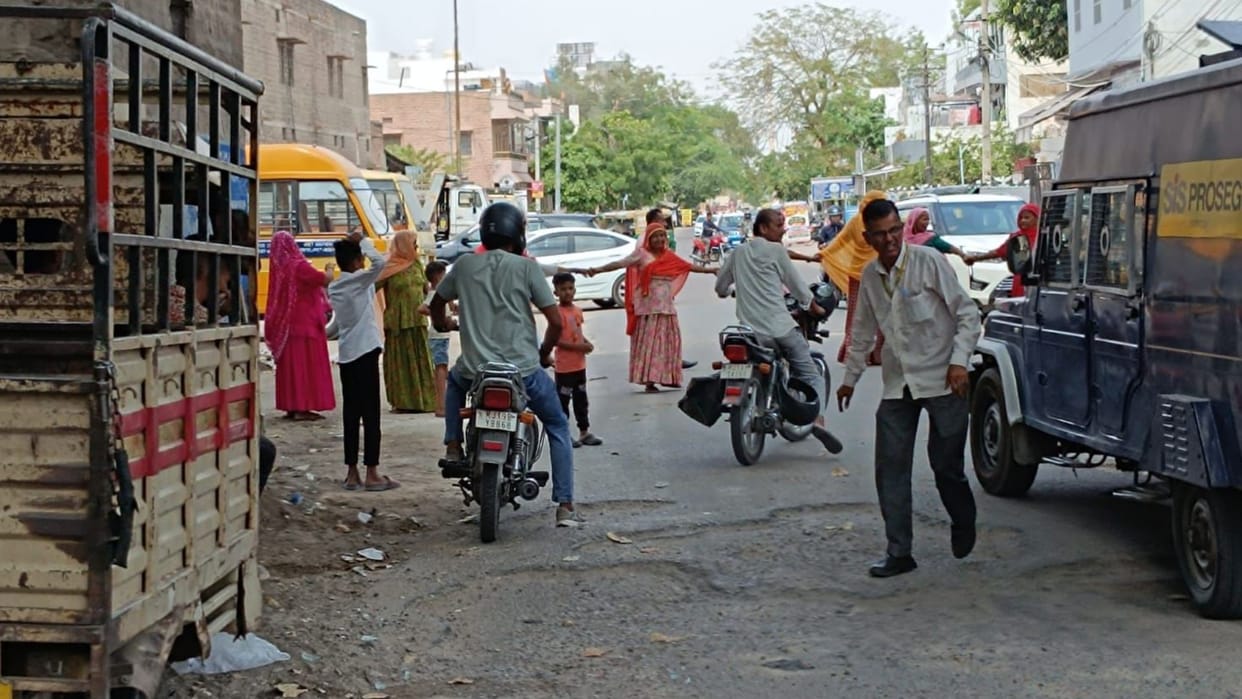 Troubled by power cuts in the scorching heat of Jodhpur, area residents took to the streets