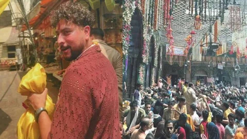 cricketer Kuldeep Yadav darshan of Banke Bihari ji in Vrindavan before T-20 World Cup