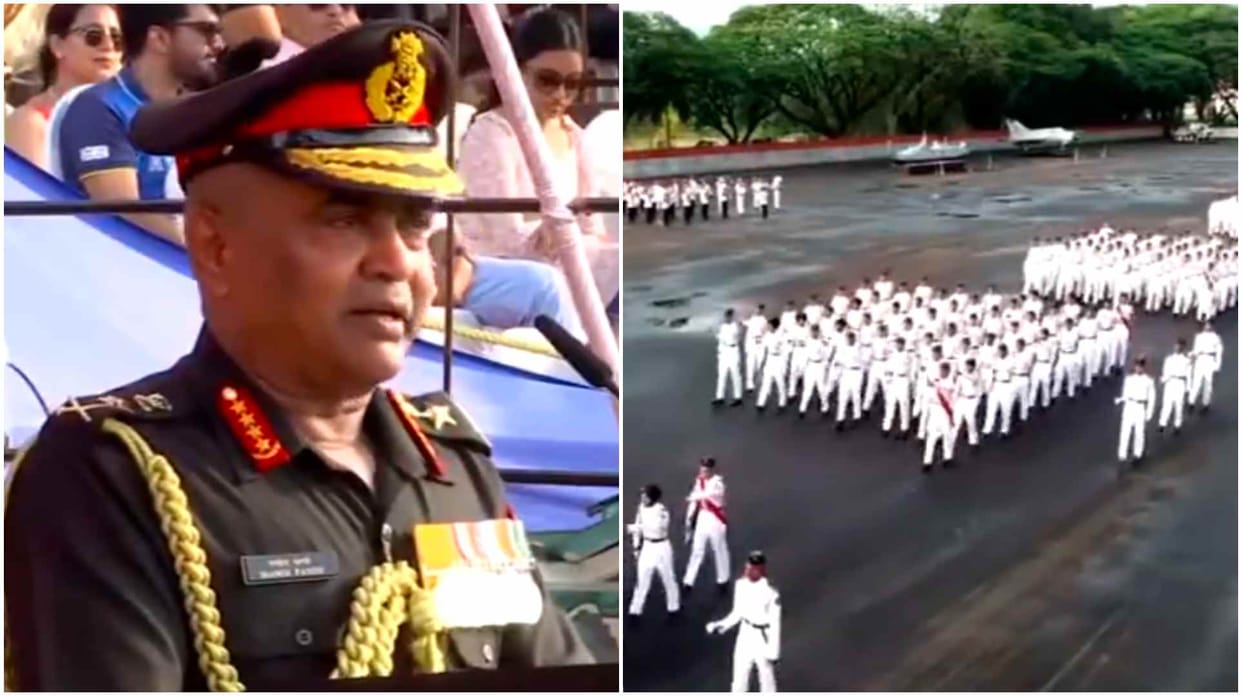 Army Chief General Manoj Pande reviews passing out parade of 146th course of NDA at Khadakwasla in Pune