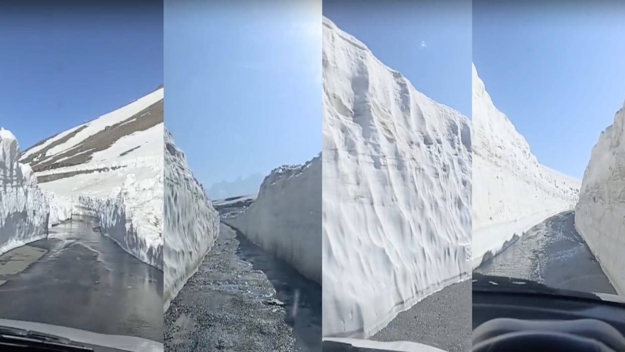 Rohtang Pass is open for tourists, a thrilling journey between 15 to 55 feet high snow walls