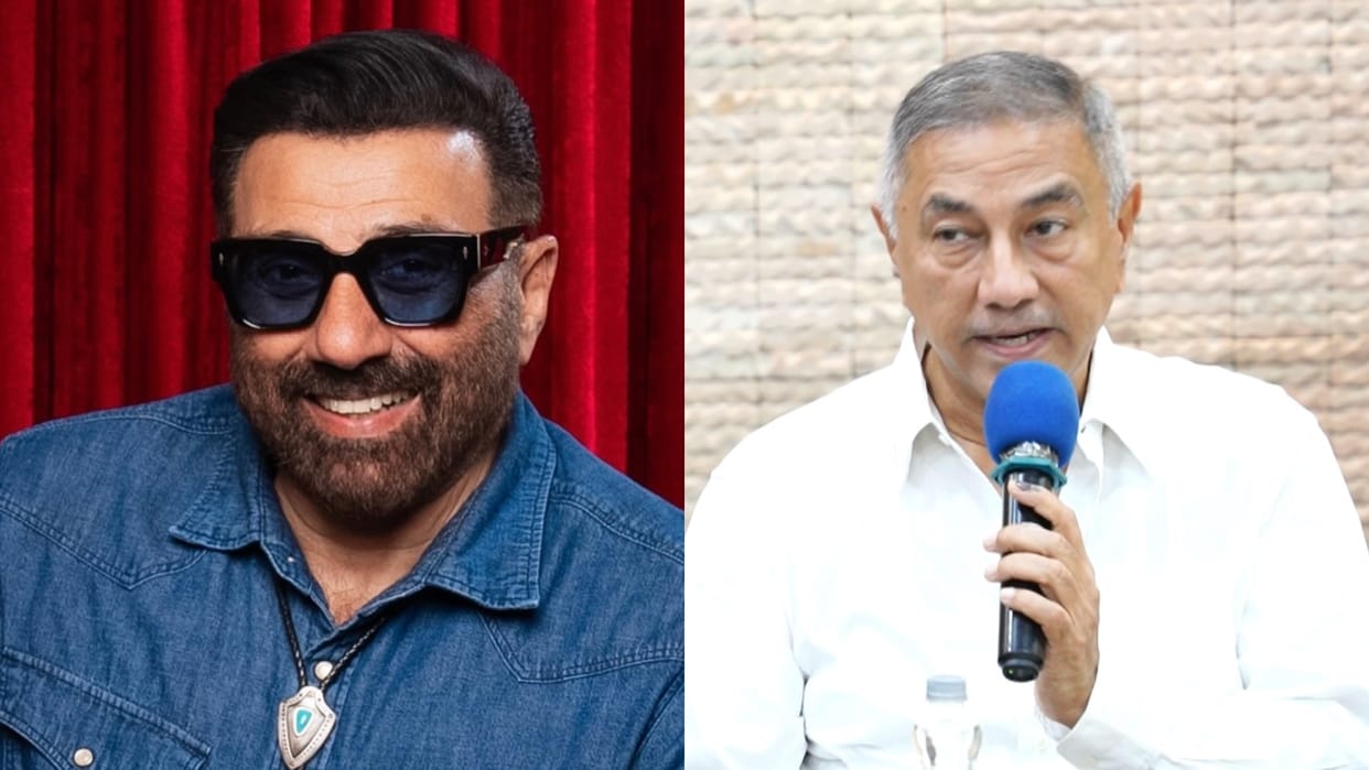 Director Suneel Darshan and Producer Sourav Gupta doing Press Conference against Sunny Deol of forgery