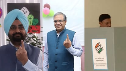 CEC राजीव कुमार ने की वोटिंग: बोले- संदेह का माहौल बनाया जा रहा है, गुमराह करने की चाल को लाएंगे सामने CEC Rajeev Kumar and Election Commissioner Sukhbir Singh Sandhu and Gyanesh Kumar cast votes in Delhi