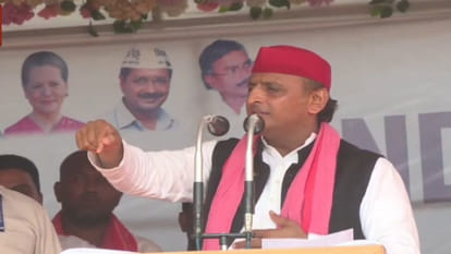 Akhilesh and Priyanka Gandhi addressed public meeting under India Alliance at Sahara Estate Park in Gorakhpur