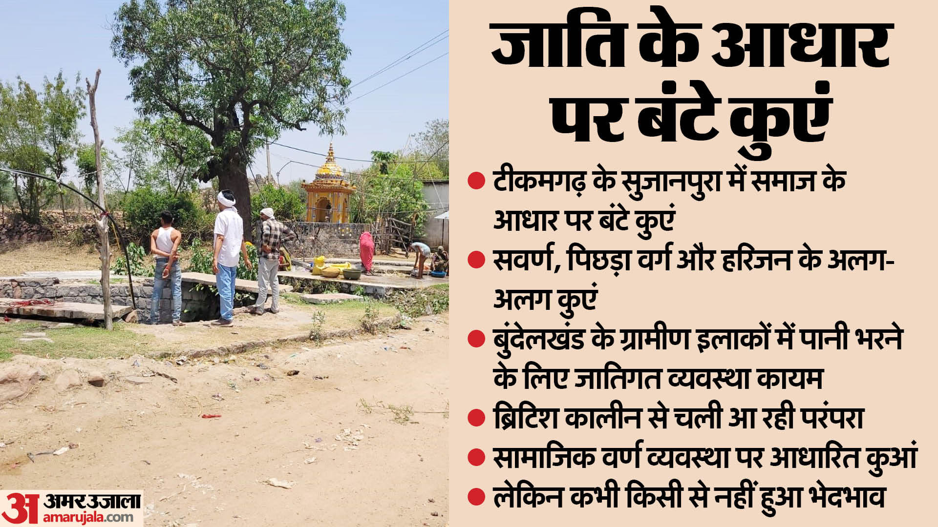 जाति के आधार पर बंटे कुएं