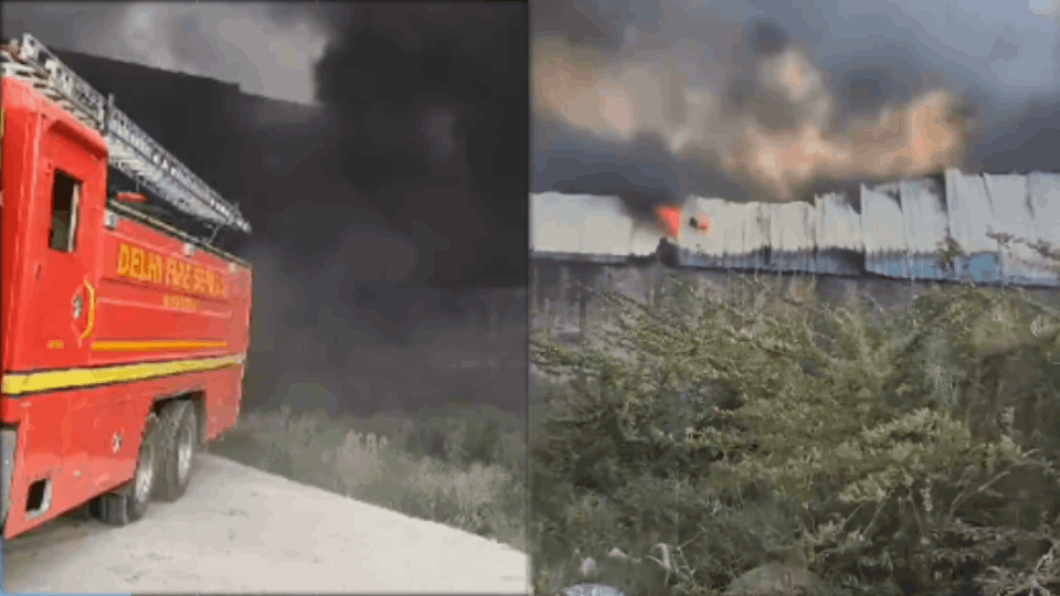 massive fire broke out in a vehicle parts factory in Mundka