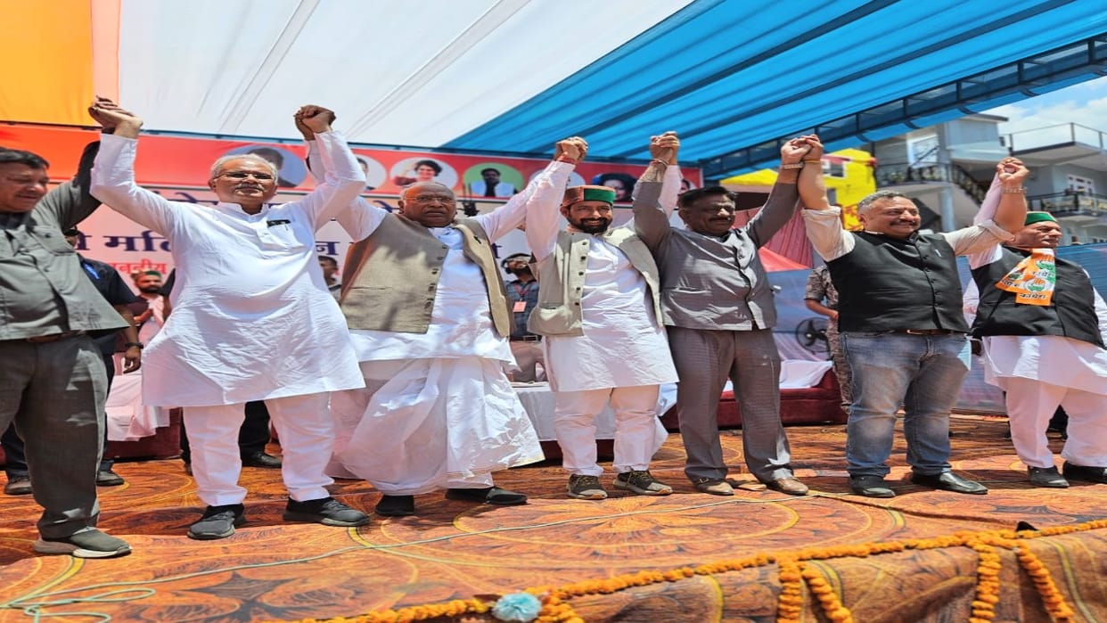 Mallikarjun Kharge himachal visit rally live updates today