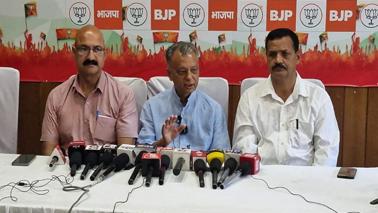 Press conference of BJP MLA Anil Sharma in Mandi
