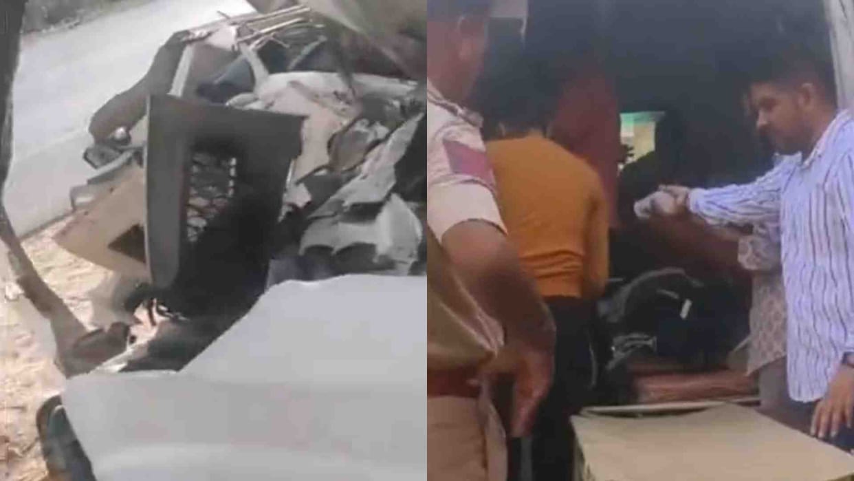 Jodhpur News: The car of a devotee going from Pali to Ramdevra lost control and collided with a tree.