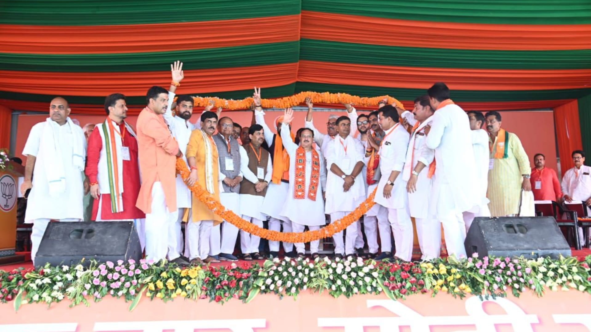 भोजपुर में जे पी नड्डा।