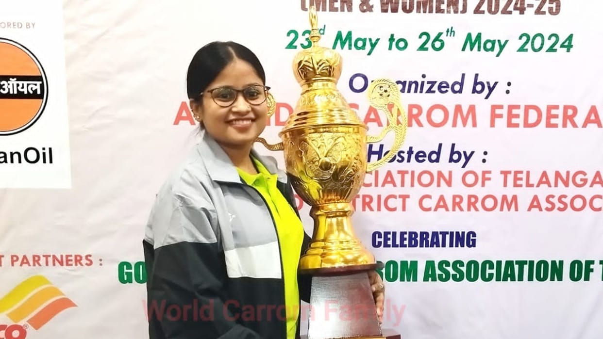 Mantasa Iqbal won All India Inter Institutional Carrom Championship performed excellently