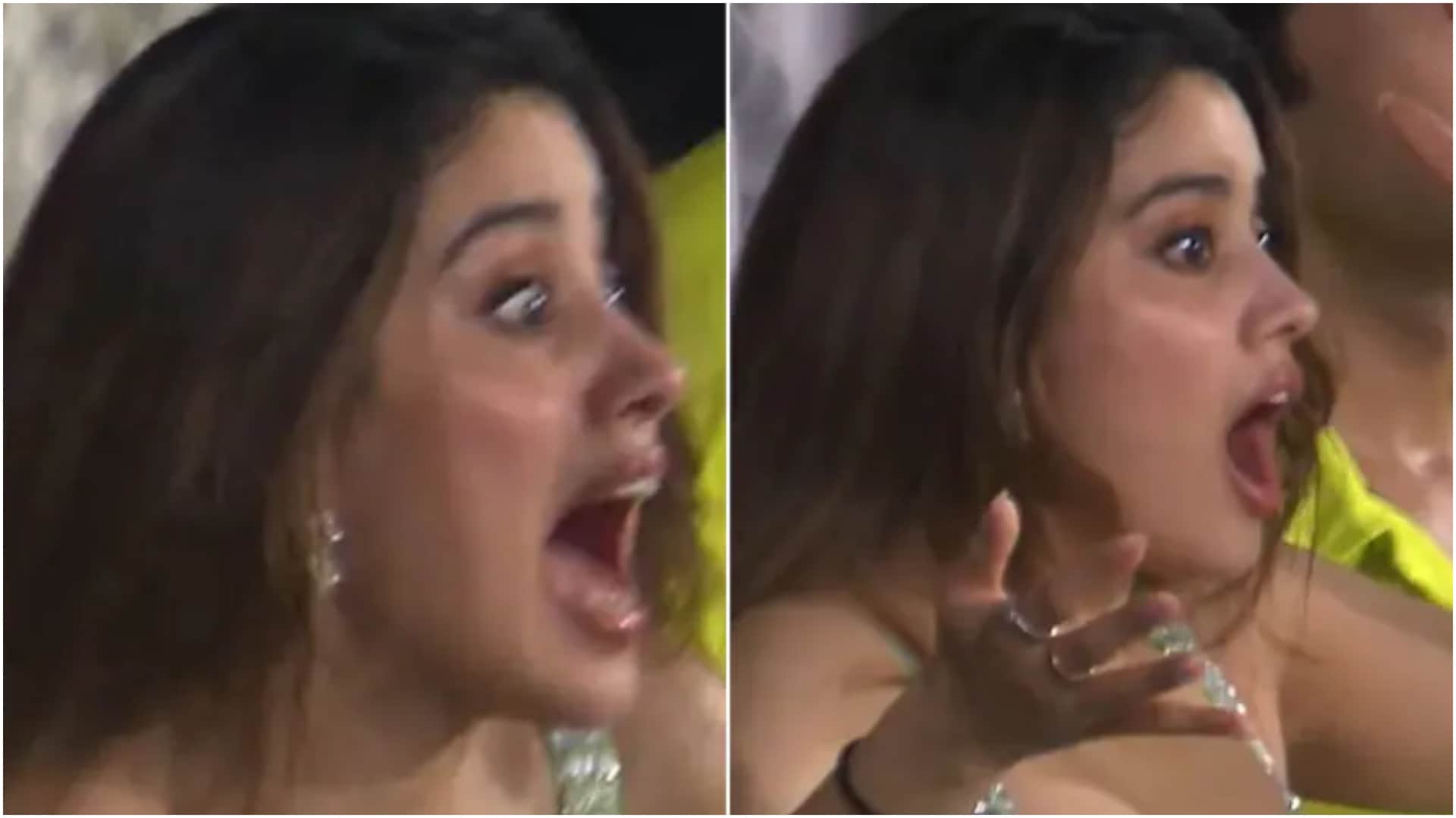 IPL 2024 Final: Janhvi Kapoor reactions in final won the hearts of fans, Watch Video and Photos of Janhvi
