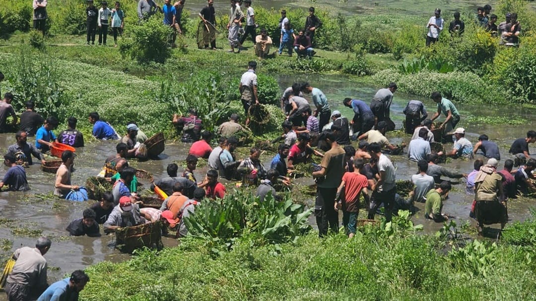 Qazigund : Annual cleaning and fishing festival celebrated in panzath nag south kashmir