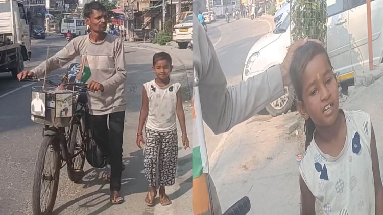 साइकिल से बच्ची आई बदरीनाथ-केदारनाथ यात्रा पर
