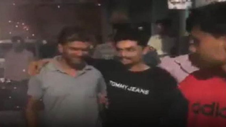 There were huge fireworks when the accused who attacked the girl was released on bail in kashipur
