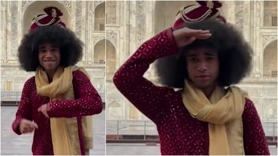 German influencer made a reel of Taj Mahal dancing to a Punjabi song