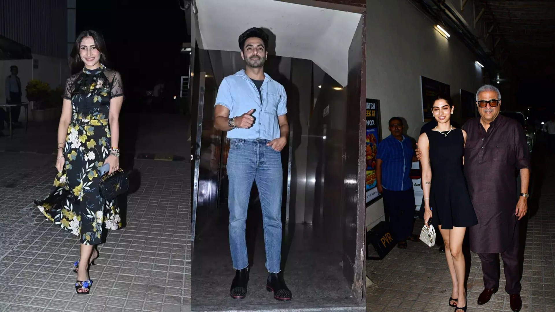 Mr and Mrs Mahi Screening janhvi kapoor karan johar khushi Kunal Khemu Soha Ali Khan Boney Kapoor Neha Dhupia