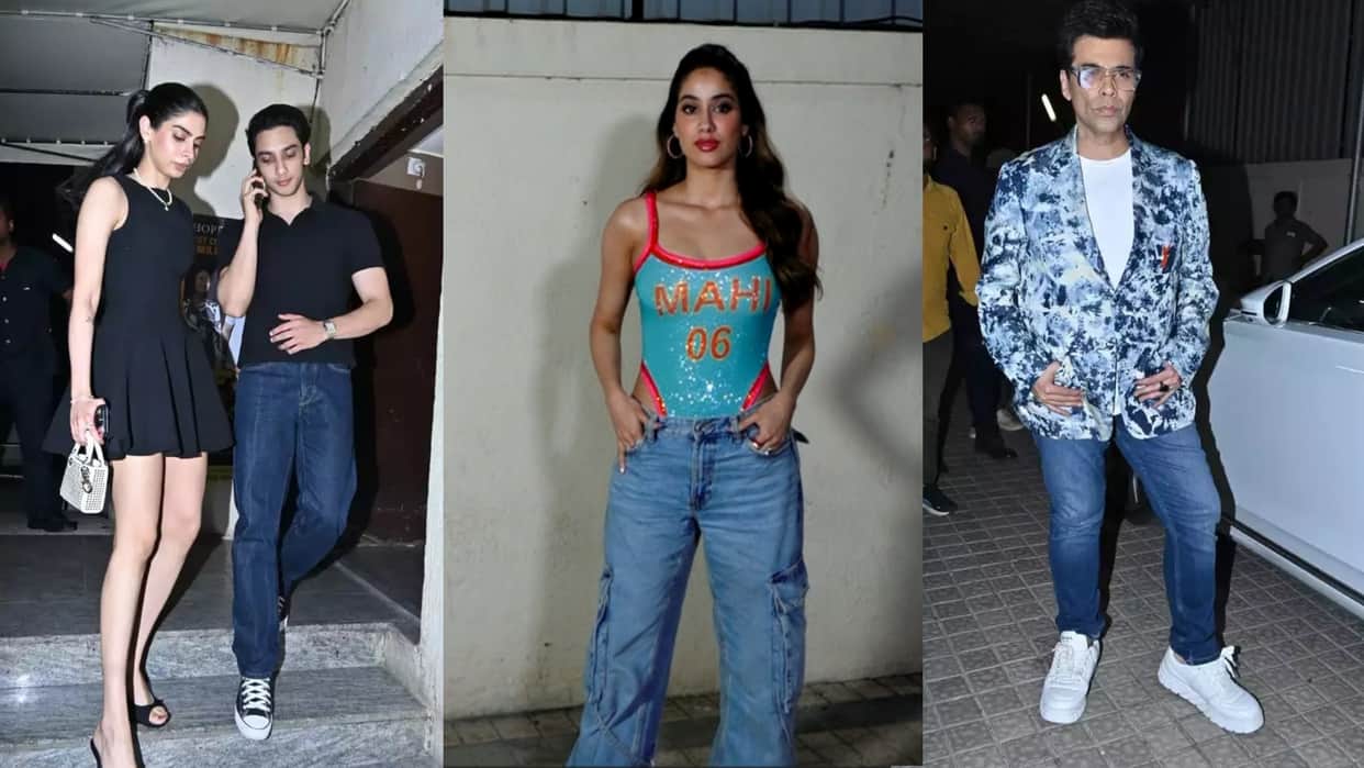 Mr and Mrs Mahi Screening janhvi kapoor karan johar khushi Kunal Khemu Soha Ali Khan Boney Kapoor Neha Dhupia