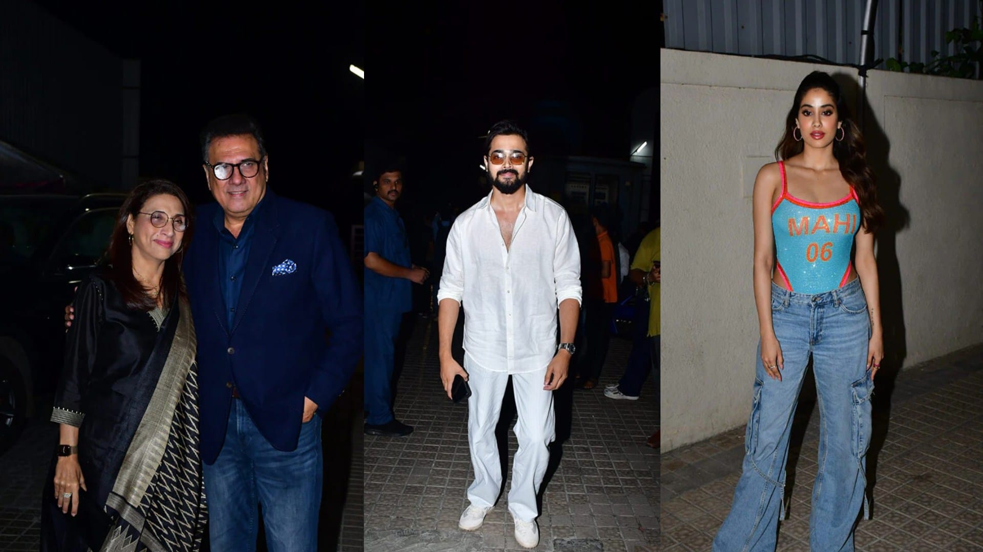Mr and Mrs Mahi Screening janhvi kapoor karan johar khushi Kunal Khemu Soha Ali Khan Boney Kapoor Neha Dhupia