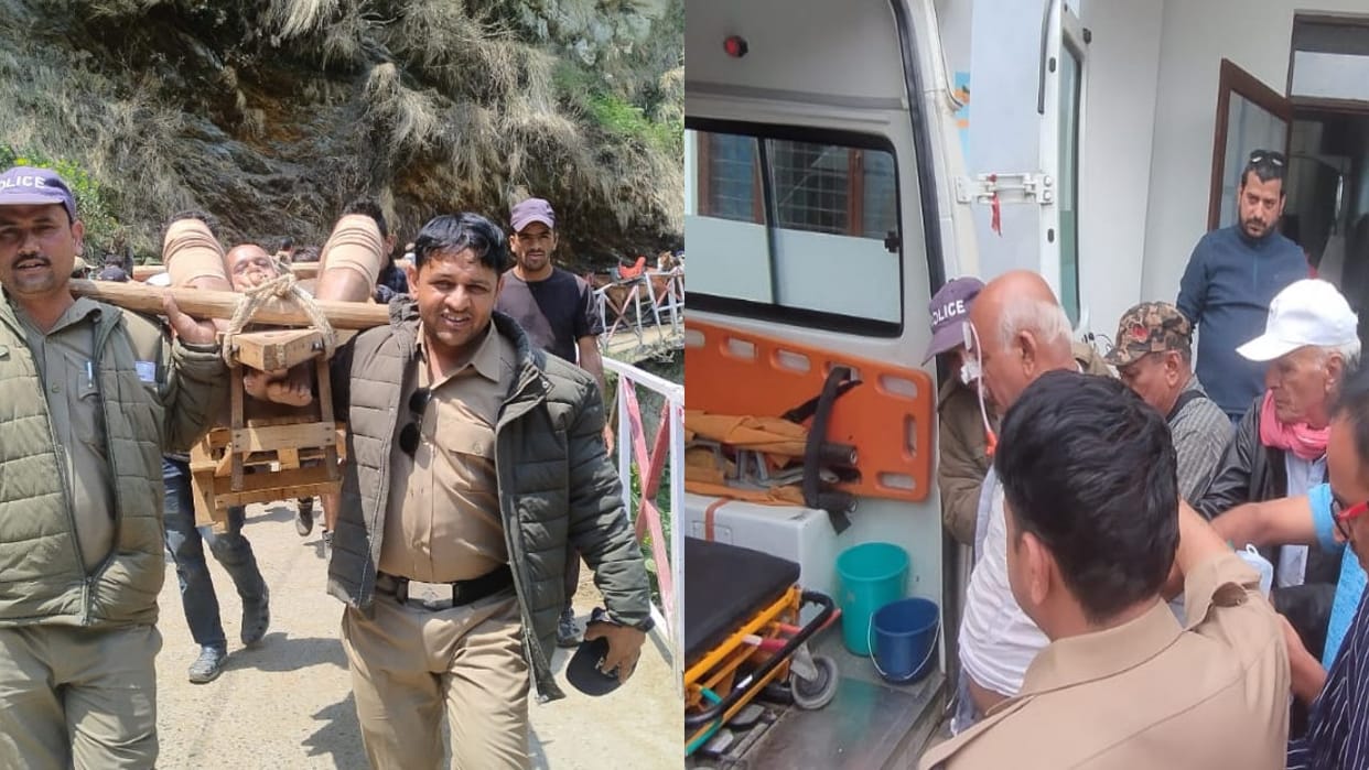 Chardham Yatra elderly devotee Health deteriorated on Yamunotri route police took him to hospital in palanquin