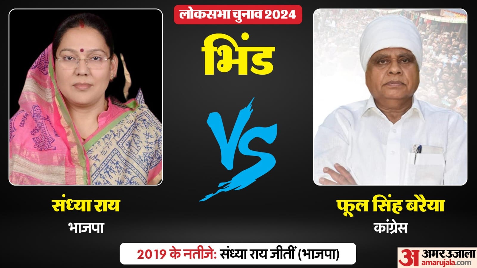 भिंड में भी त्रिकोणीय मुकाबला है।