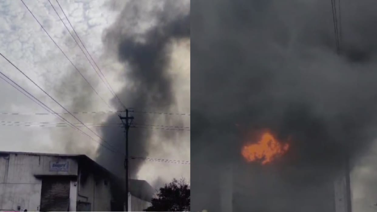 Massive fire breaks out on foam factory, Two female employees reported dead in Raipur