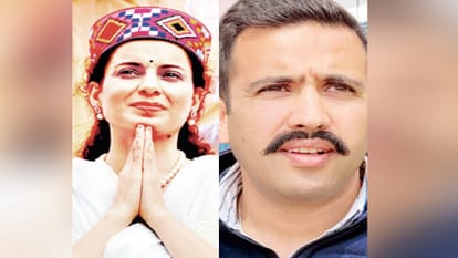 भाजपा प्रत्याशी कंगना रणौत, कांग्रेस प्रत्याशी विक्रमादित्य सिंह
