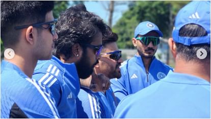 T20 World cup : Indian team players start training in New York Hardik pandya sweat it out with bat and bowl
