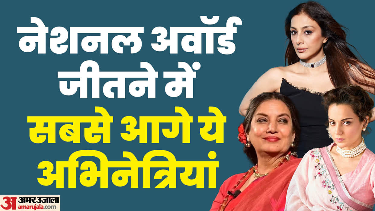 Actress won maximum national awards tabu Shabana Azmi Smita patil kangana ranaut kpac Lalitha shobana sharada