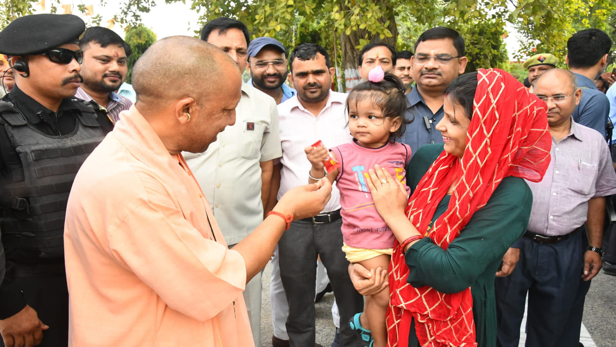 On Thursday morning, Yogi Adityanath left for election campaign from Gorakhnath temple
