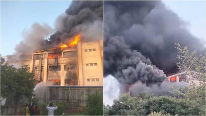 Huge fire at textile factory in Manesar